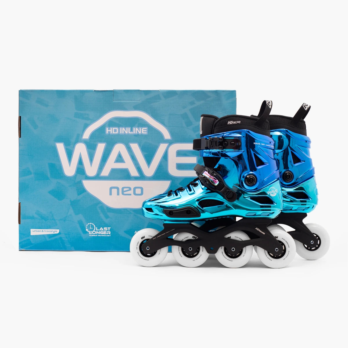 Patins Inline Wave Neo Metallic Ocean — Urban Performance — 4 rodas 80mm ou 3x110mm — HD INLINE