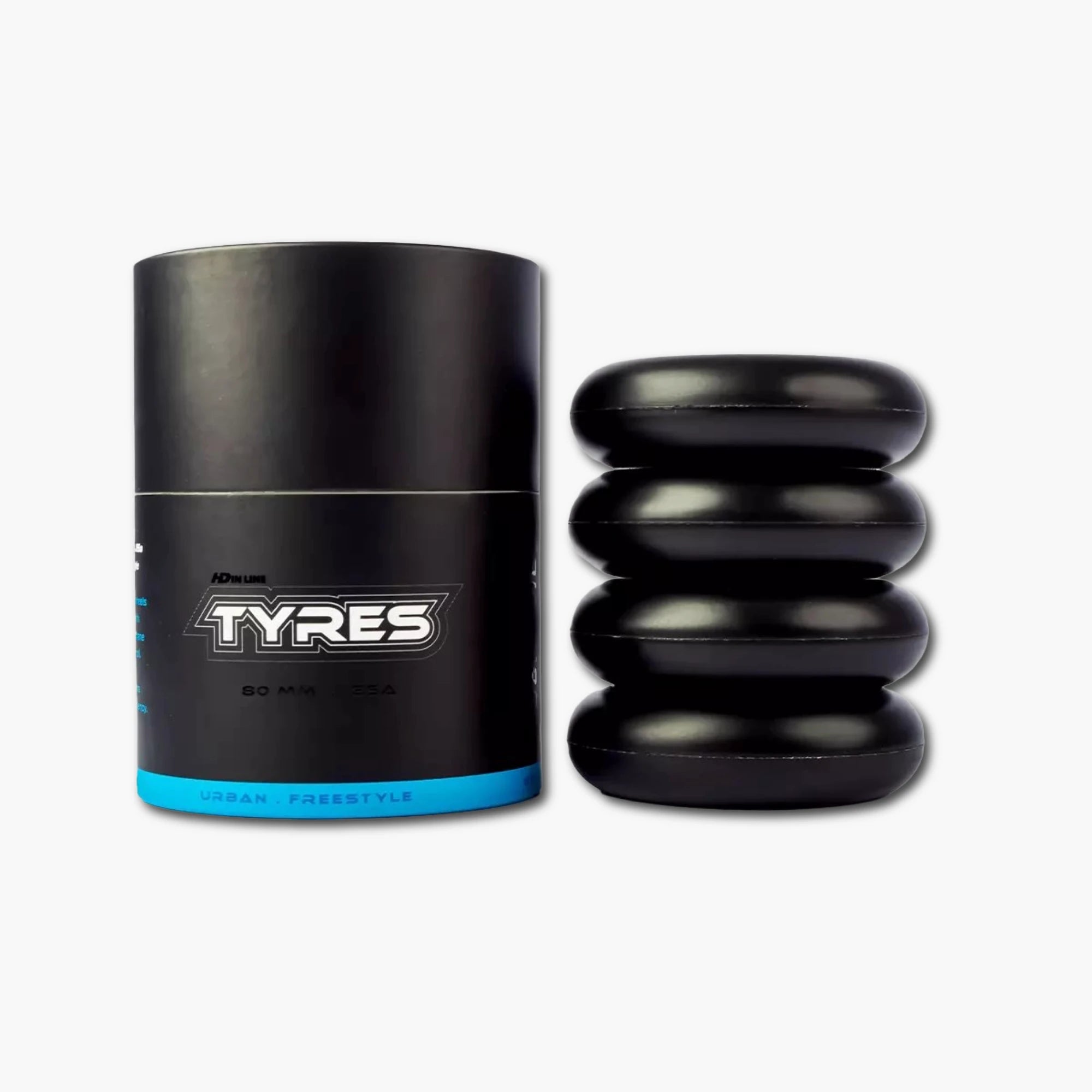 JG RODAS HD INLINE (4UN) - TYRES SLIDE - 80MM - 88A - PRETO